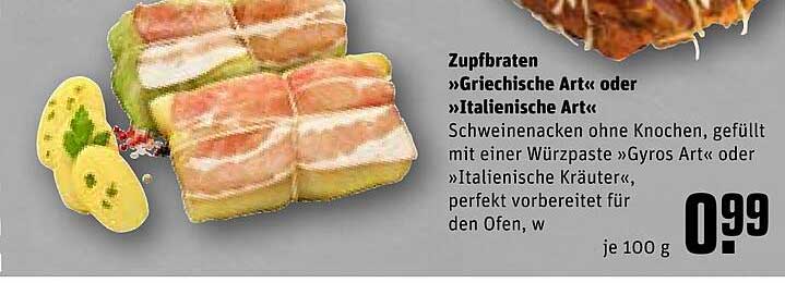 Zupfbraten »Griechische Art« oder »Italienische Art«