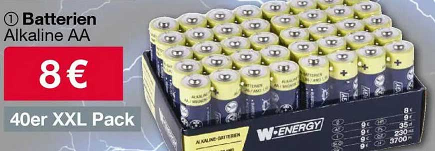 Batterien Alkaline AA 40er XXL Pack