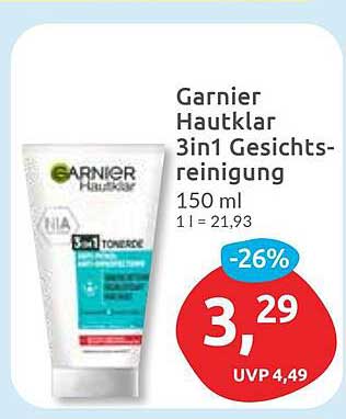 Garnier Hautklar 3in1 Gesichtsreinigung