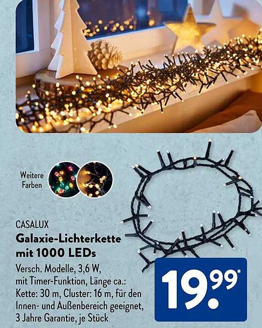 CASALUX Galaxie-Lichterkette mit 1000 LEDs