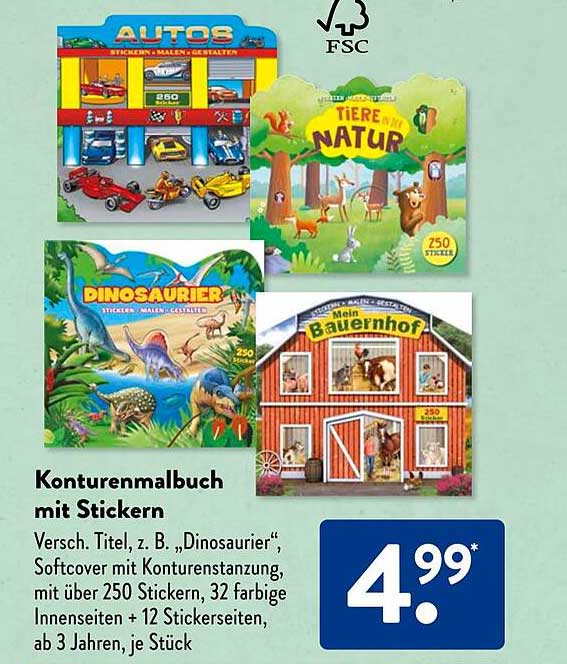 Konturenmalbuch mit Stickern