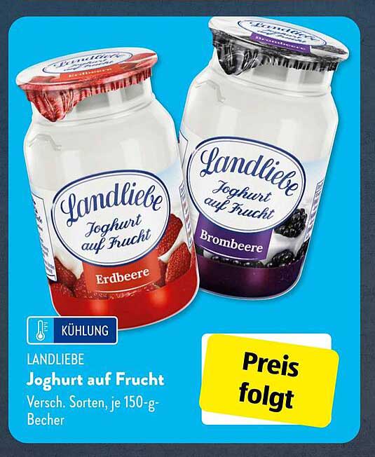 Landliebe Joghurt auf Frucht