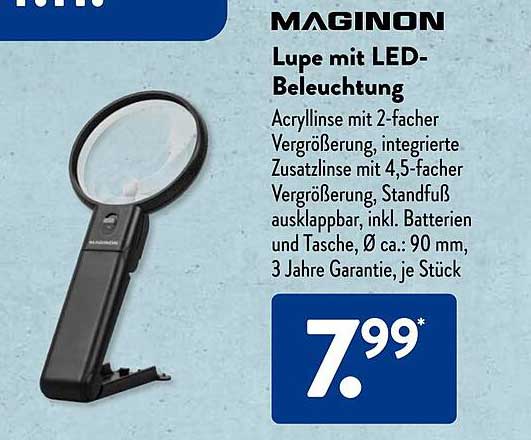 MAGINON Lupe mit LED-Beleuchtung