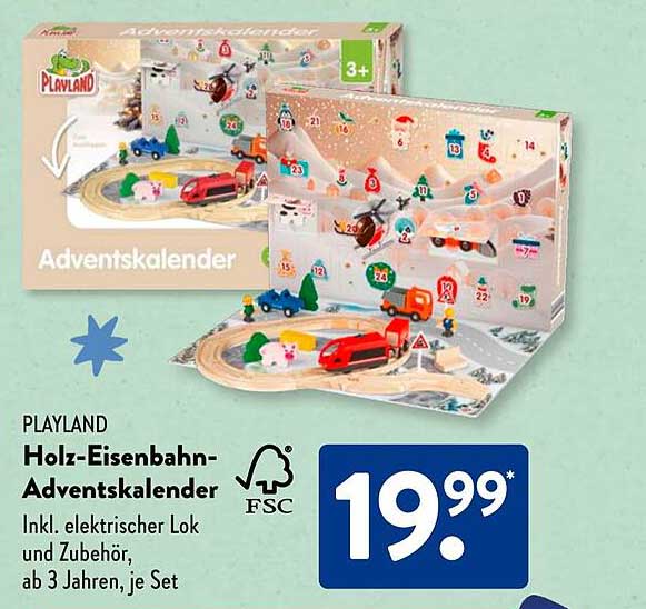 PLAYLAND Holz-Eisenbahn-Adventskalender