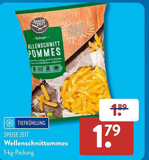 Speise Zeit Wellenschnittpommes