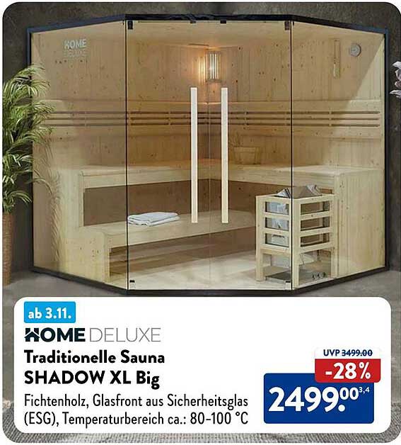 Traditionelle Sauna SHADOW XL Big