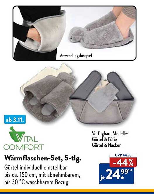 Wärmflaschen-Set, 5-tlg.