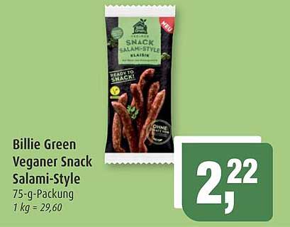 Billie Green Veganer Snack Salami-Style