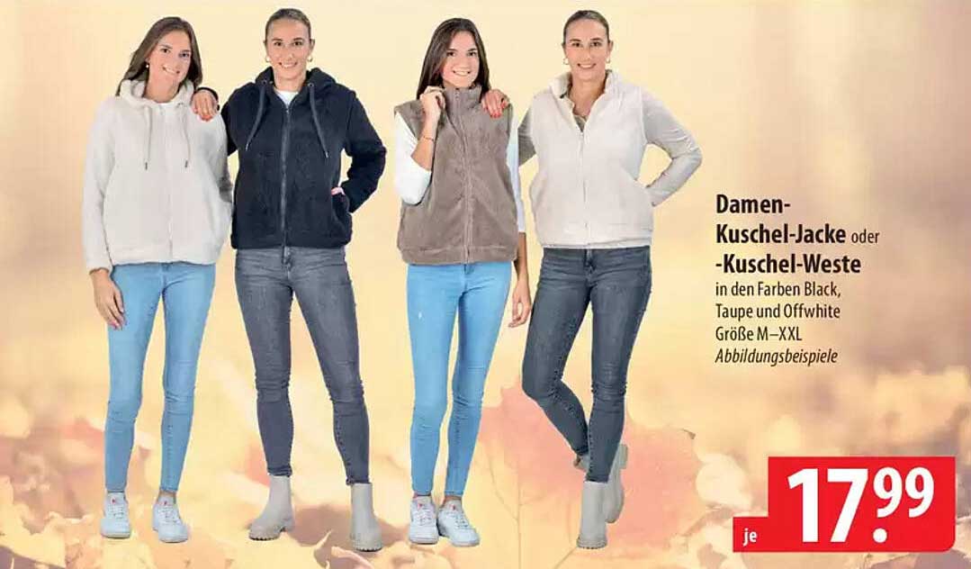 Damen-Kuschel-Jacke oder -Kuschel-Weste