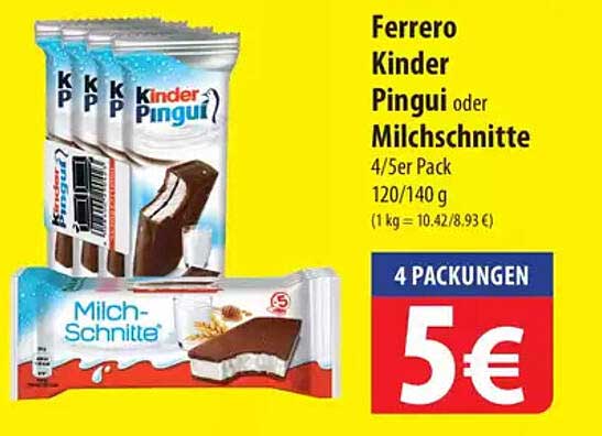 Ferrero Kinder Pingui oder Milchsnitte