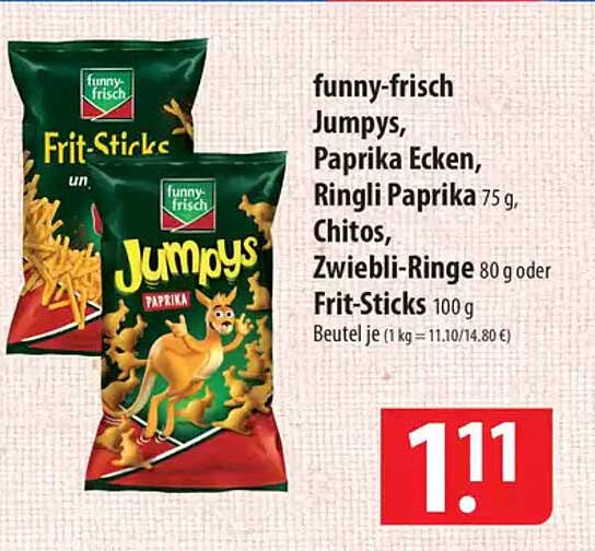 funny-frisch Jumpys, Paprika Ecken, Ringli Paprika