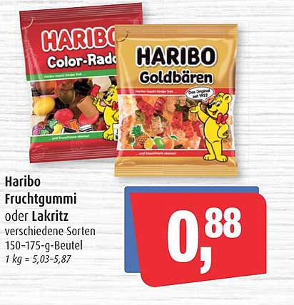 Haribo Fruchtgummi oder Lakritz