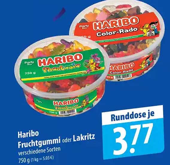 Haribo Fruchtgummi oder Lakritz