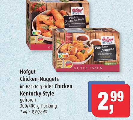 Hofgut Chicken-Nuggets im Backteig oder Chicken Kentucky Style