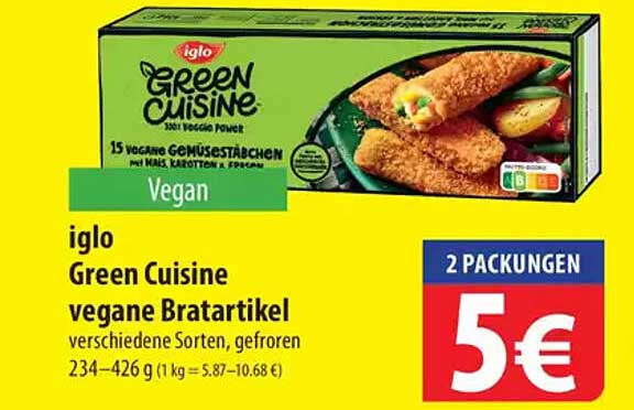 iglo Green Cuisine vegane Bratartikel