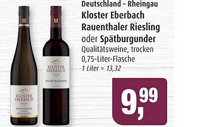 Kloster Eberbach Rauenthaler Riesling oder Spätburgunder