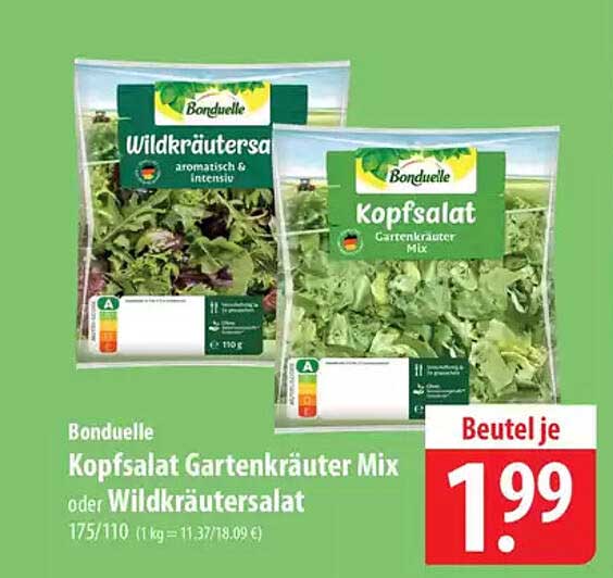 Kopfsalat Gartenkräuter Mix oder Wildkräutersalat