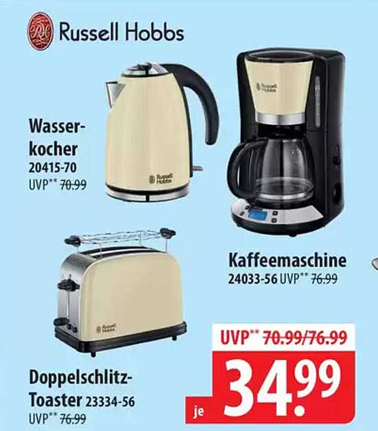 Wasserkocher  
Kaffeemaschine  
Doppelschlitz-Toaster  