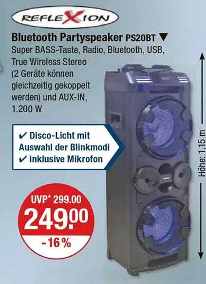 Bluetooth Partyspeaker PS20BT