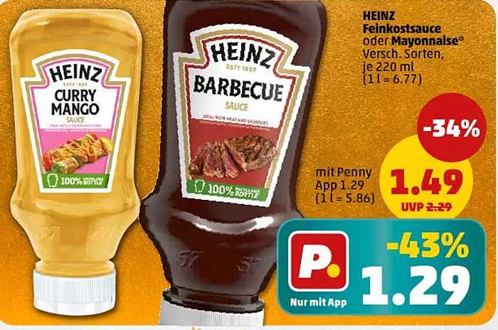 HEINZ Curry Mango Sauce  
HEINZ Barbecue Sauce