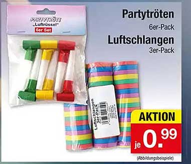 Partytröten  
Luftschlangen