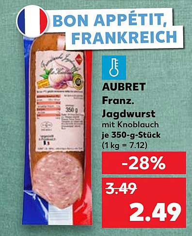 AUBRET Franz. Jagdwurst mit Knoblauch