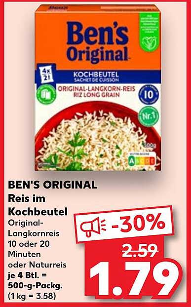 BEN'S ORIGINAL Reis im Kochbeutel