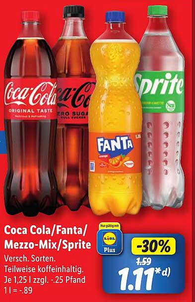 Coca Cola/Fanta/Mezzo-Mix/Sprite