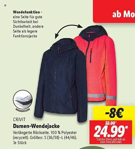 CRIVIT Damen-Wendejacke