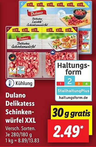 Dulano Delikatess Schinkenwürfel XXL