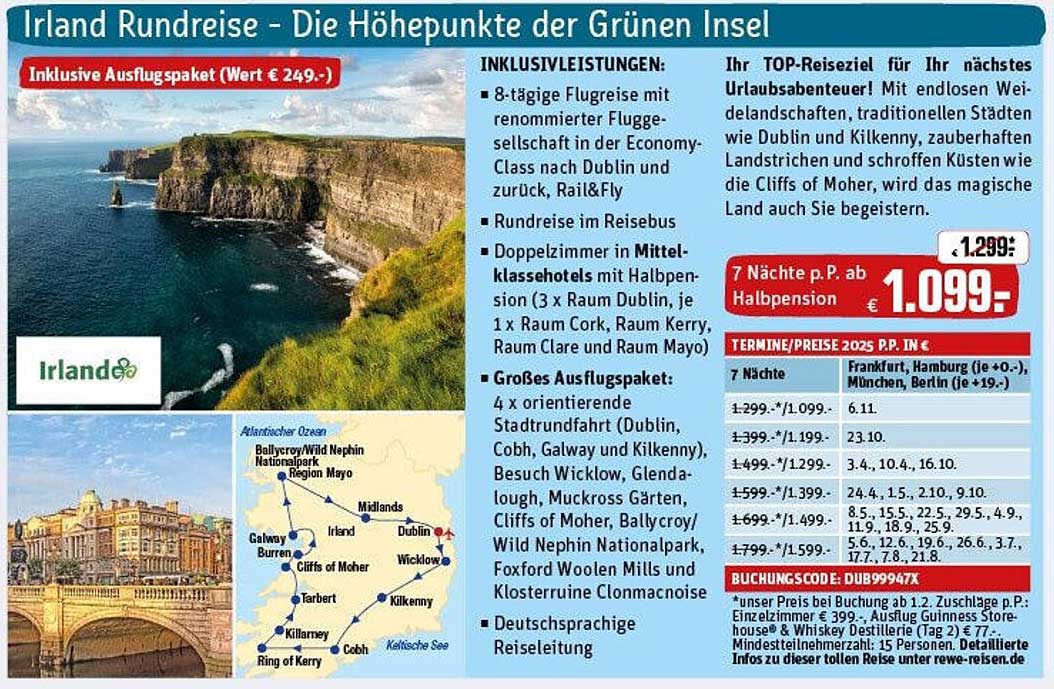 Irland Rundreise - Die Höhepunkte der Grünen Insel