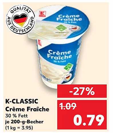 K-CLASSIC Crème Fraîche 30 % Fett