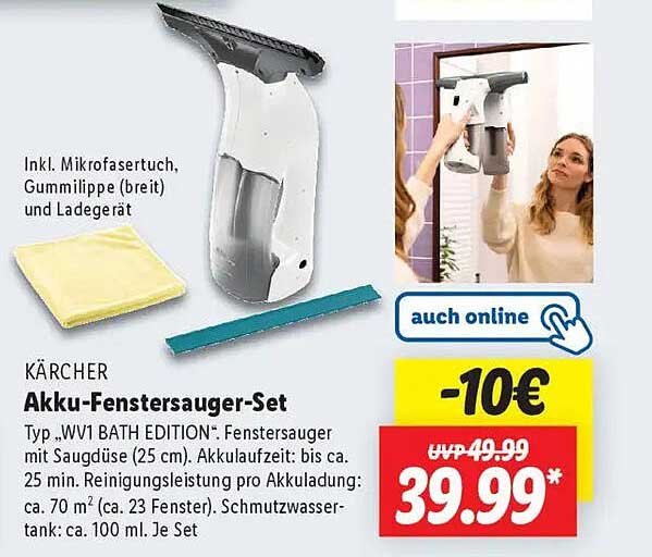 KÄRCHER Akku-Fenstersauger-Set