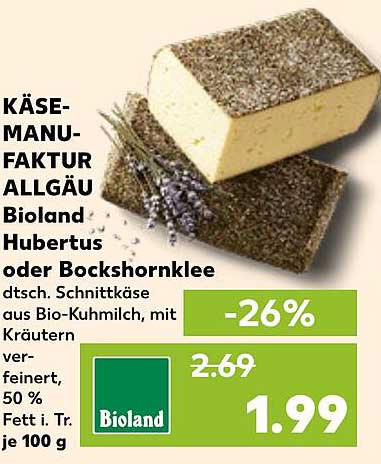 Käse-Manufaktur Allgäu Bioland Hubertus oder Bockshornklee