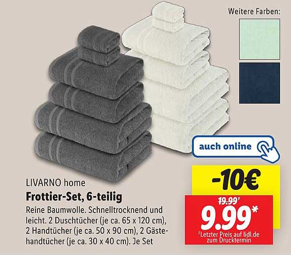 LIVARNO home Frottier-Set, 6-teilig