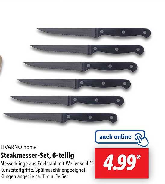 LIVARNO home Steakmesser-Set, 6-teilig