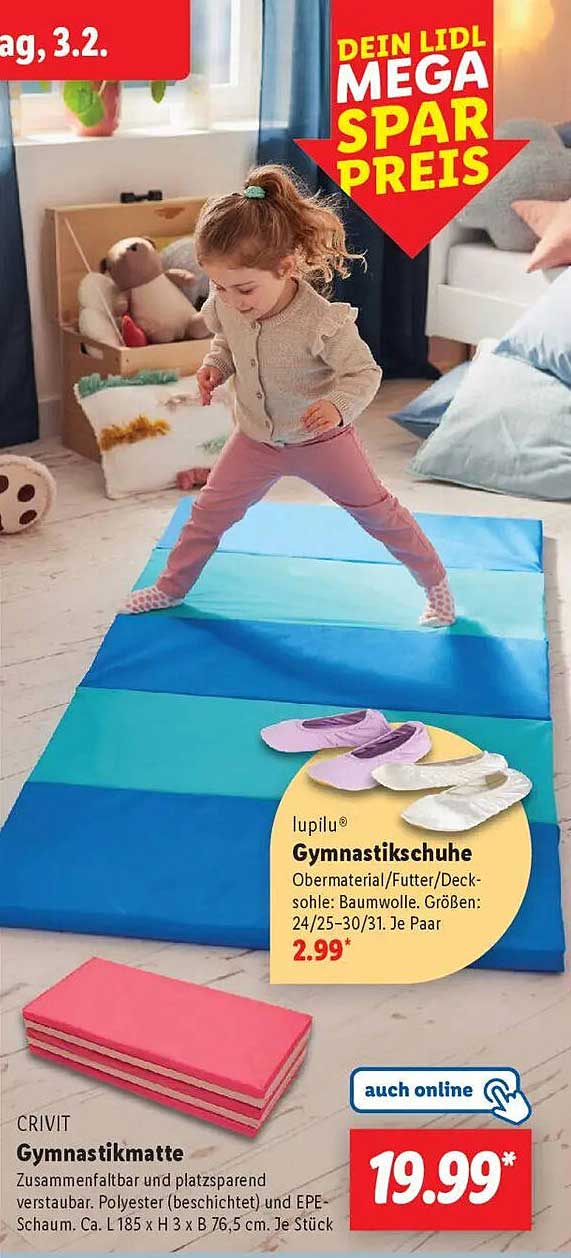 lupilu® Gymnastikschuhe  
CRIVIT Gymnastikmatte