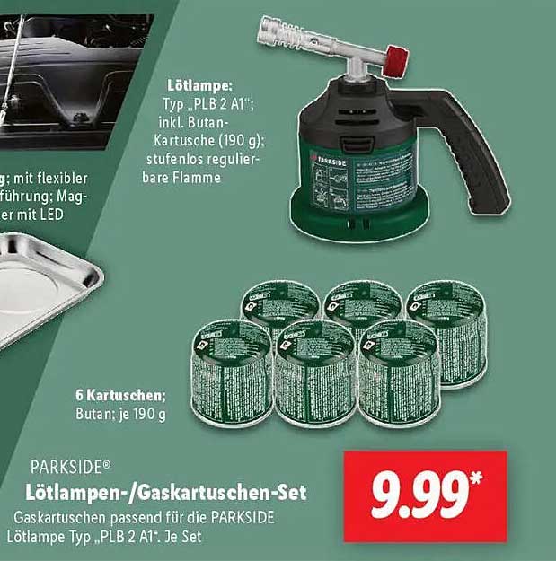 PARKSIDE® Lötlampen-/Gaskartuschen-Set