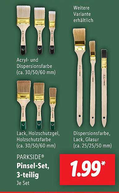 PARKSIDE® Pinsel-Set, 3-teilig