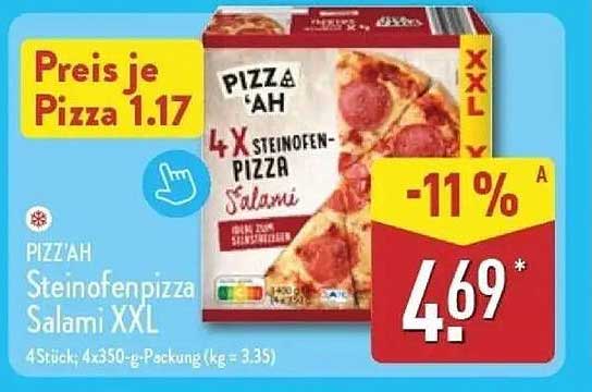 PIZZ'A H Steinofenpizza Salami XXL