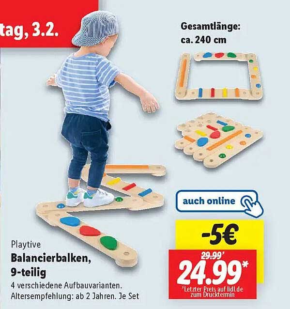 Playtive Balancierbalken, 9-teilig