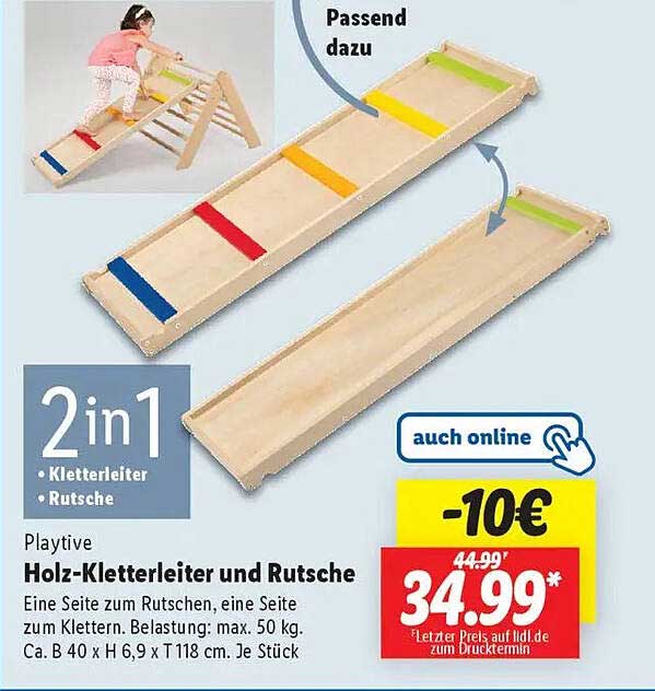 Playtive Holz-Kletterleiter und Rutsche