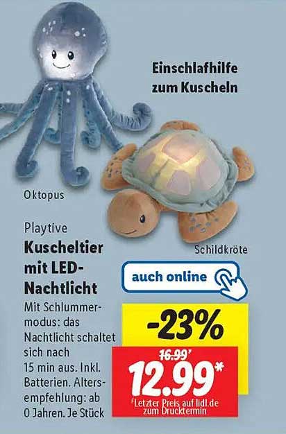 Playtive Kuscheltier mit LED-Nachtlicht