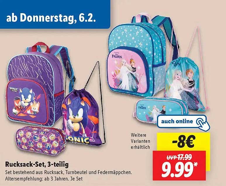 Rucksack-Set, 3-teilig