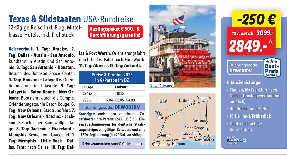 Texas & Südstaaten USA-Rundreise