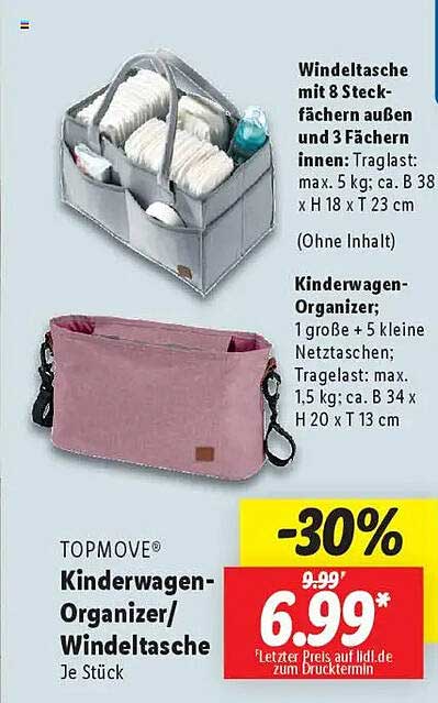 TOPMOVE® Kinderwagen-Organizer/Windeltasche