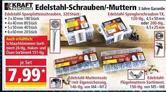 Edelstahl-Schrauben-/Muttern