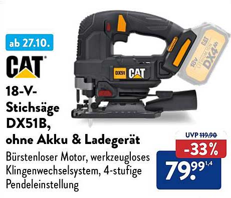 18-V-Stichsäge DX51B, ohne Akku & Ladegerät