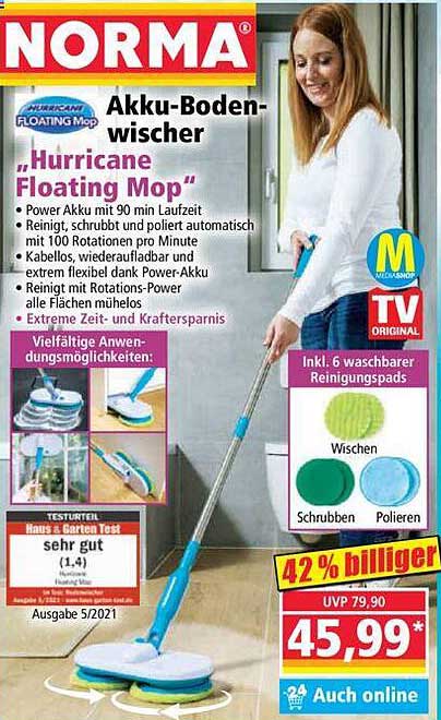 Akku-Bodenwischer „Hurricane Floating Mop“