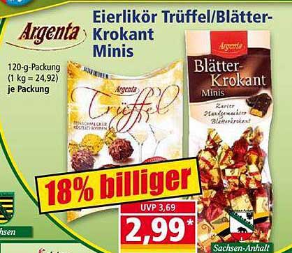 Argenta Eierlikör Trüffel/Blätter-Krokant Minis